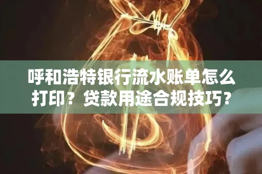 呼和浩特银行流水账单怎么打印？贷款用途合规技巧？
